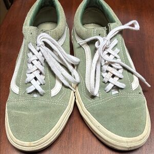Vans Suede Old Skool Sneakers in Sage Green and White